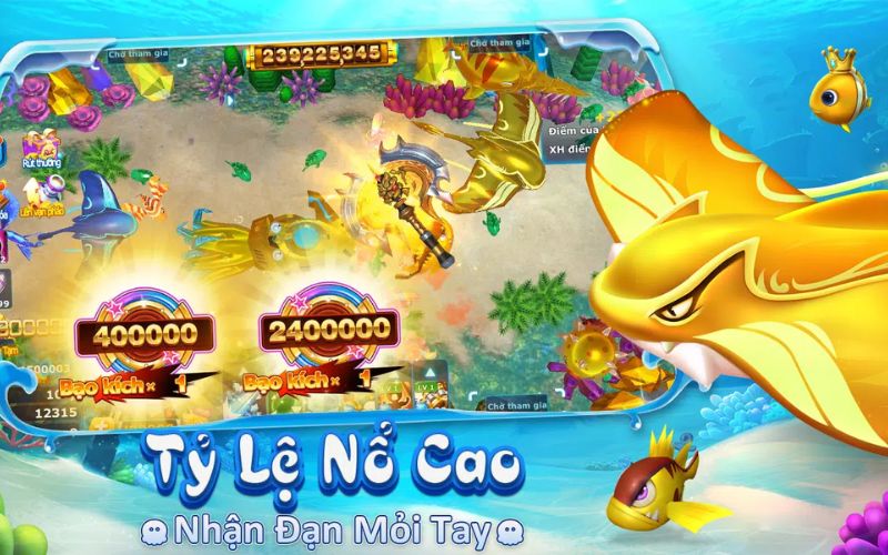 giao diện bắn cá mega với hiệu ứng boss sinh động
